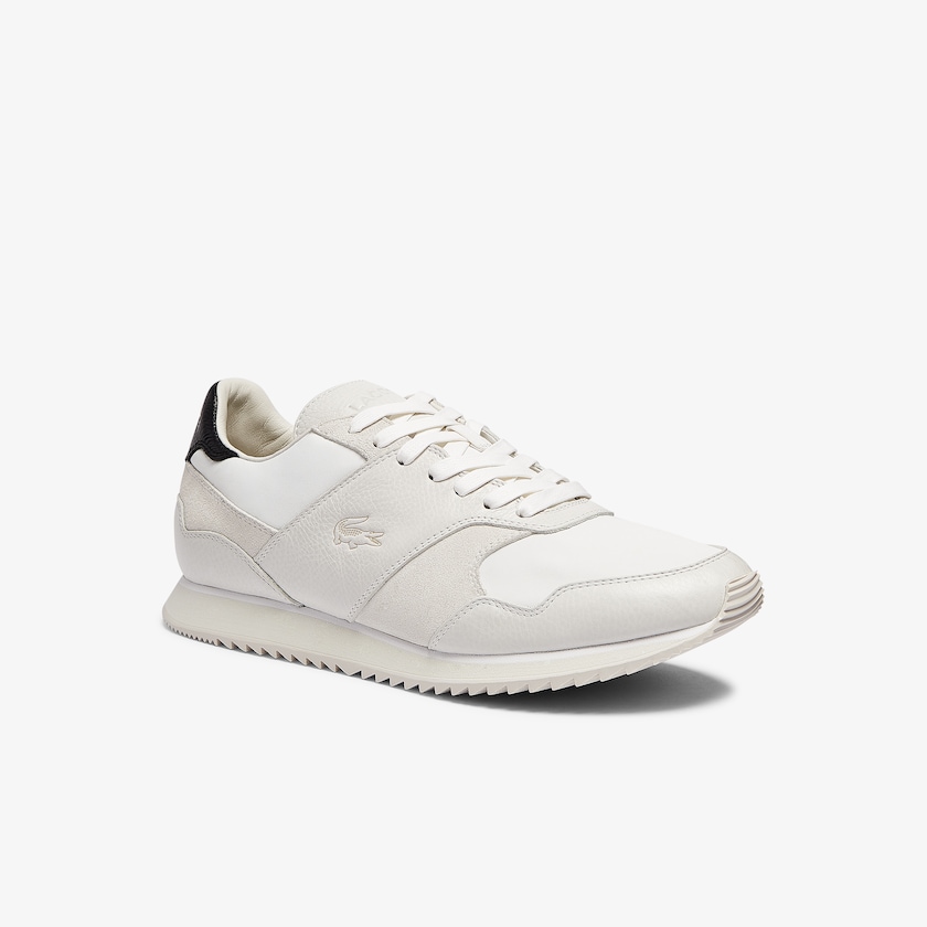 Sapatilhas Branco Pretas Masculino Lacoste Aesthet Luxe Leather BZ6-41174R9