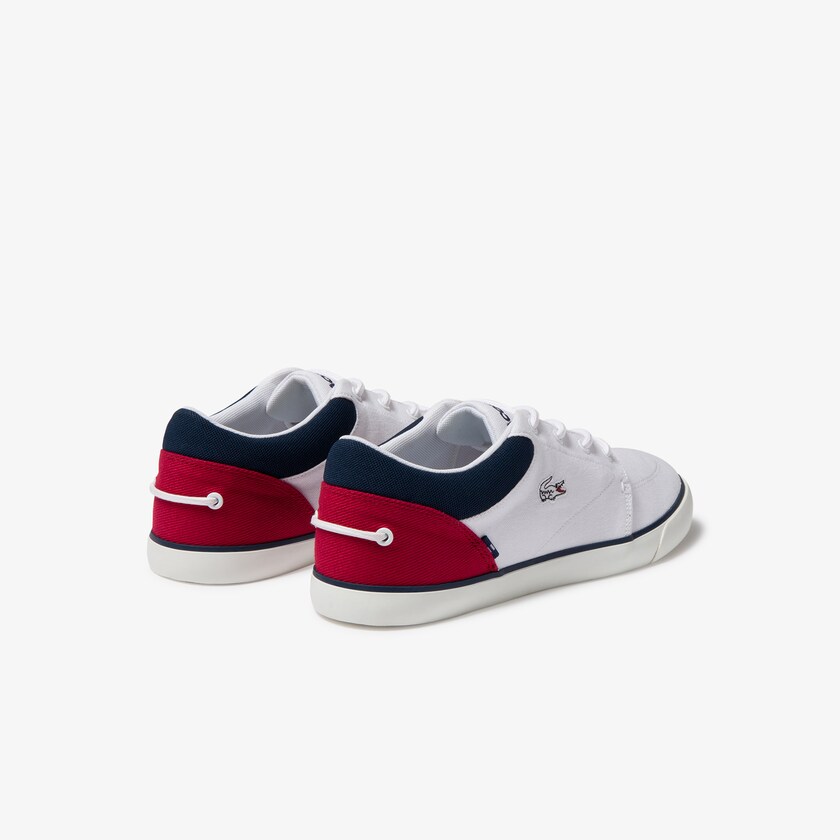 Sapatilhas Branco Azul Marinho Vermelhas Masculino Lacoste Bayliss Canvas ED3-24602D7