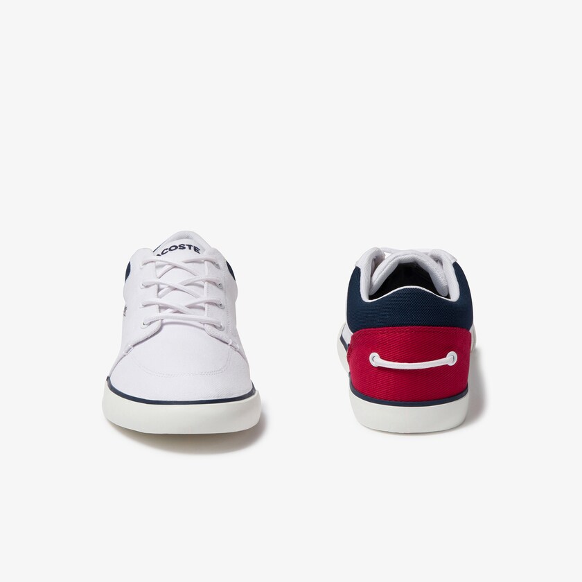 Sapatilhas Branco Azul Marinho Vermelhas Masculino Lacoste Bayliss Canvas ED3-24602D7