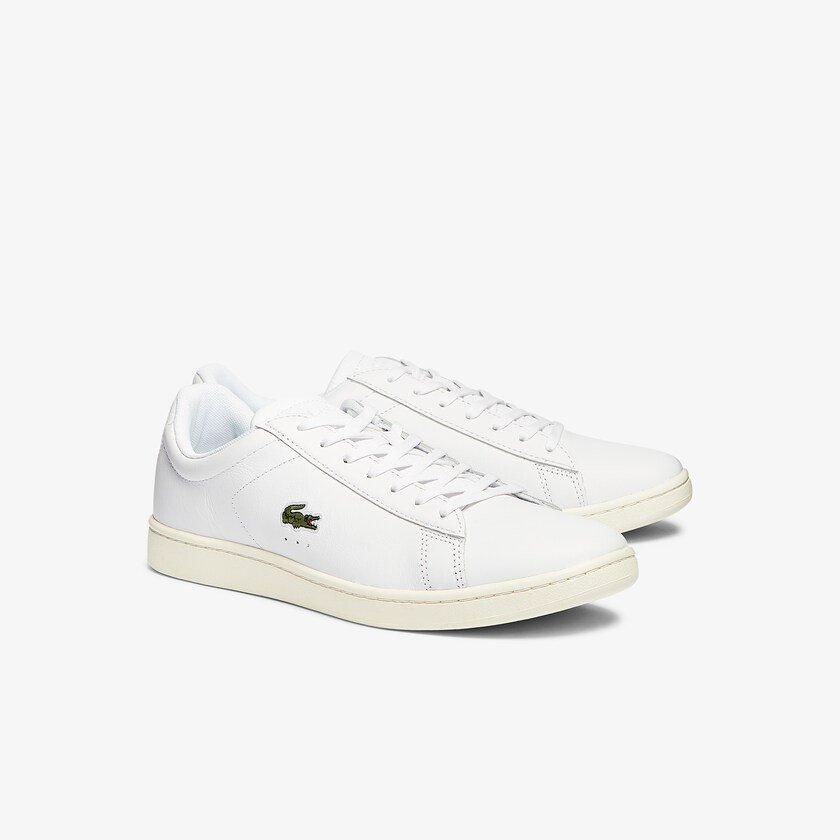 Sapatilhas Branco Cinzentas Masculino Lacoste Carnaby Evo Leather Accent TW4-26952U3