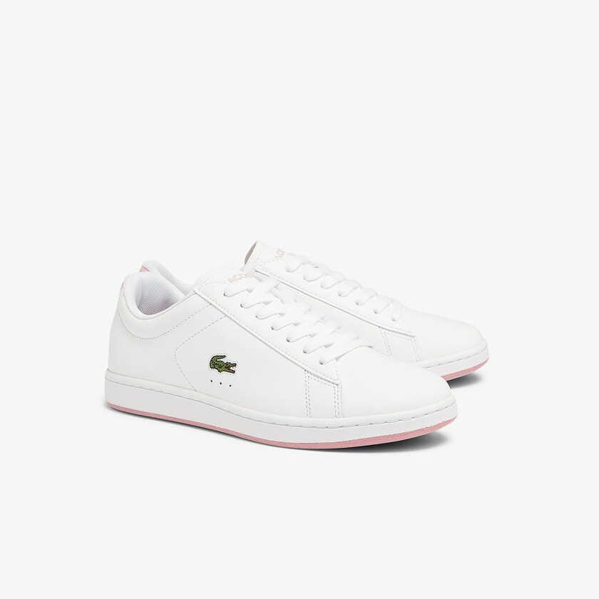Sapatilhas Branco Rosa Feminino Lacoste Carnaby Evo Leather SF0-28542Q4