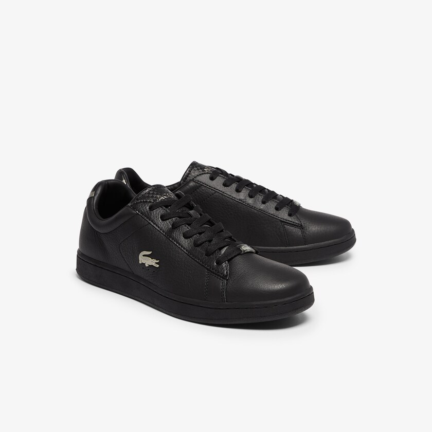 Sapatilhas Pretas Pretas Masculino Lacoste Carnaby Evo Leather Platinum ZO2-10191J2