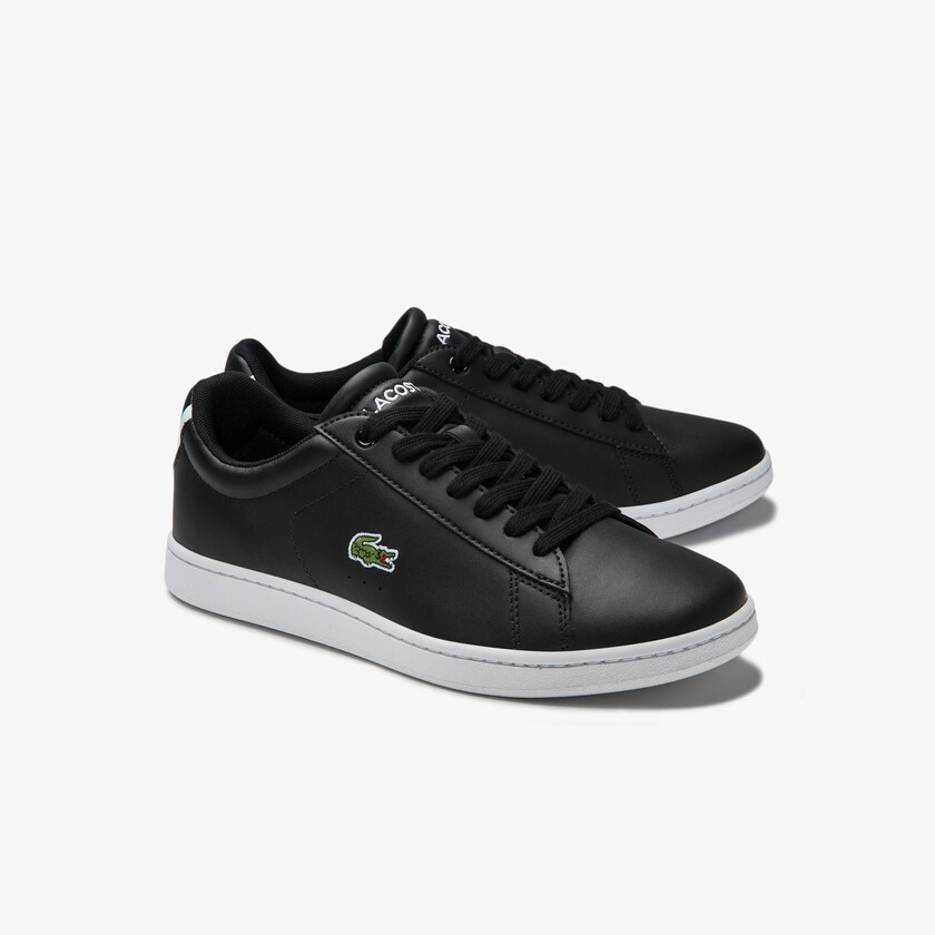Sapatilhas Pretas Feminino Lacoste Carnaby Evo Mesh-lined Leather FQ1-25142Y6