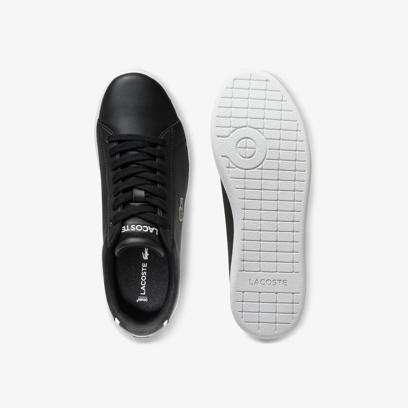 Sapatilhas Pretas Feminino Lacoste Carnaby Evo Mesh-lined Leather FQ1-25142Y6