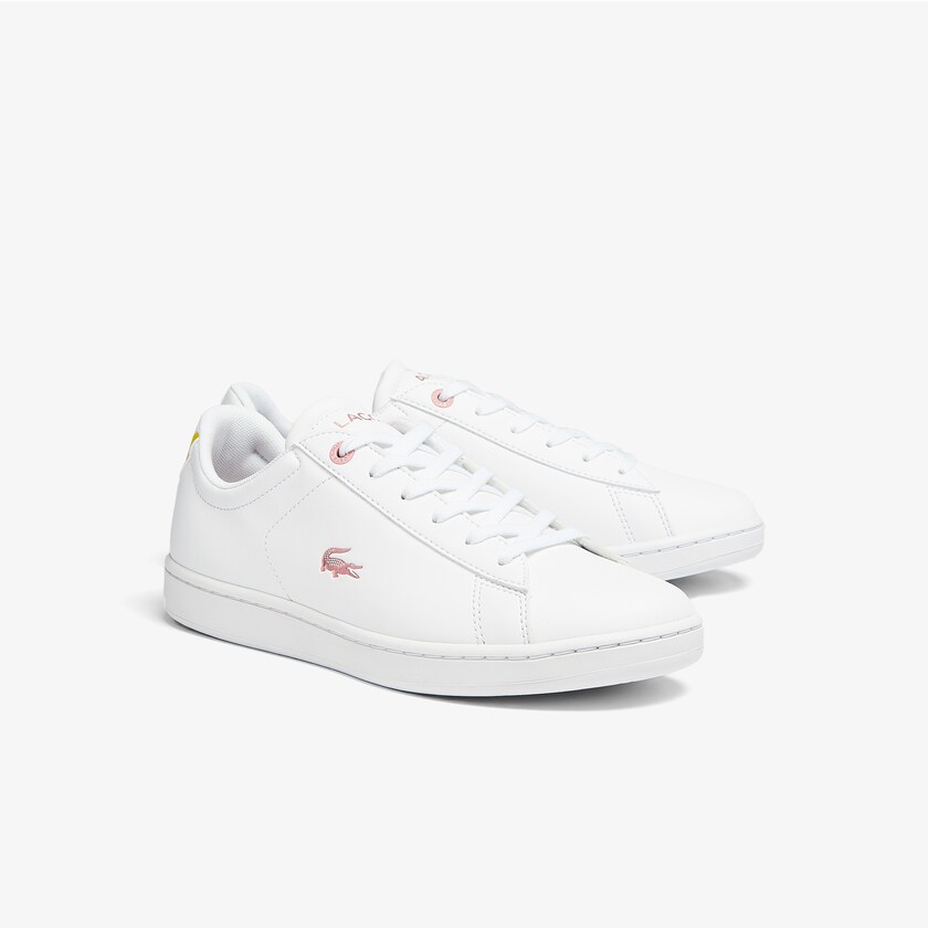 Sapatilhas Branco Rosa Criança Lacoste Carnaby Evo Metallic Accent RK7-20462S8