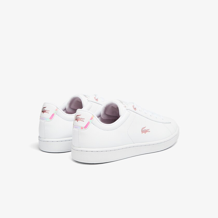 Sapatilhas Branco Rosa Criança Lacoste Carnaby Evo Metallic Accent RK7-20462S8