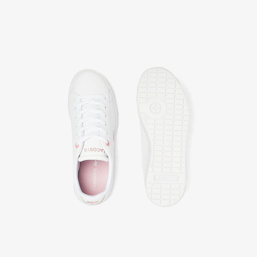 Sapatilhas Branco Rosa Criança Lacoste Carnaby Evo Metallic Accent RK7-20462S8