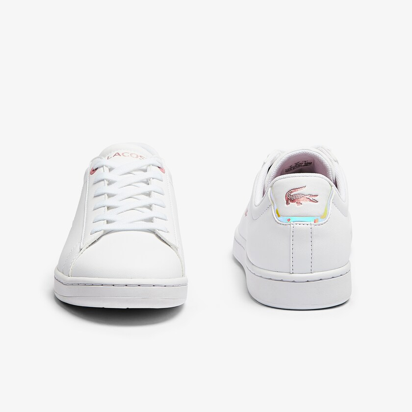 Sapatilhas Branco Rosa Criança Lacoste Carnaby Evo Metallic Accent RK7-20462S8