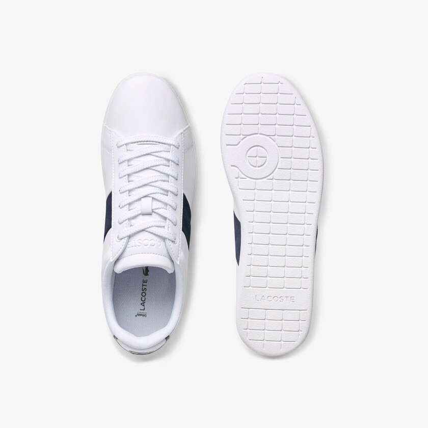 Sapatilhas Branco Azul Marinho Masculino Lacoste Carnaby Evo Pigmented Leather KJ4-48944C5