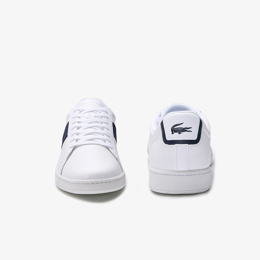 Sapatilhas Branco Azul Marinho Masculino Lacoste Carnaby Evo Pigmented Leather KJ4-48944C5