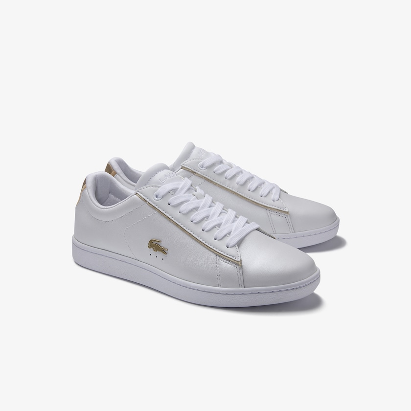 Sapatilhas Branco Feminino Lacoste Carnaby Evo Satin and Leather CA6-13521O9