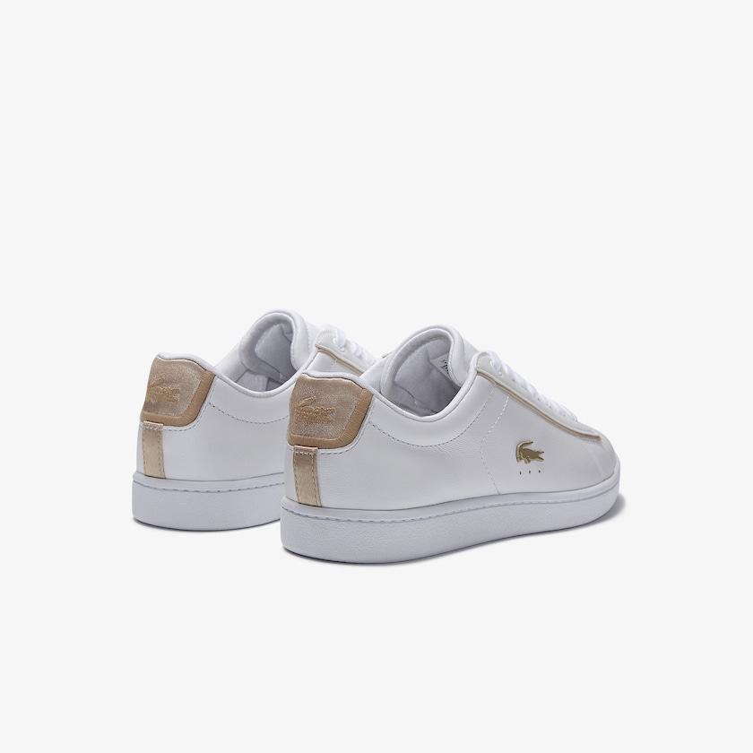 Sapatilhas Branco Feminino Lacoste Carnaby Evo Satin and Leather CA6-13521O9
