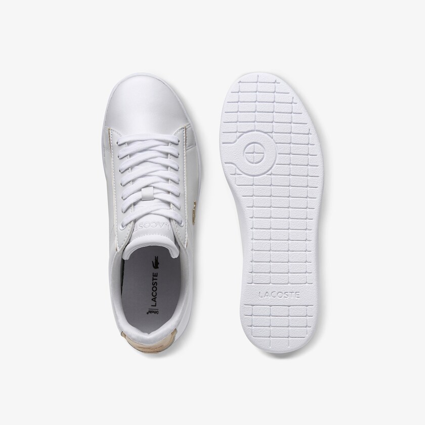 Sapatilhas Branco Feminino Lacoste Carnaby Evo Satin and Leather CA6-13521O9