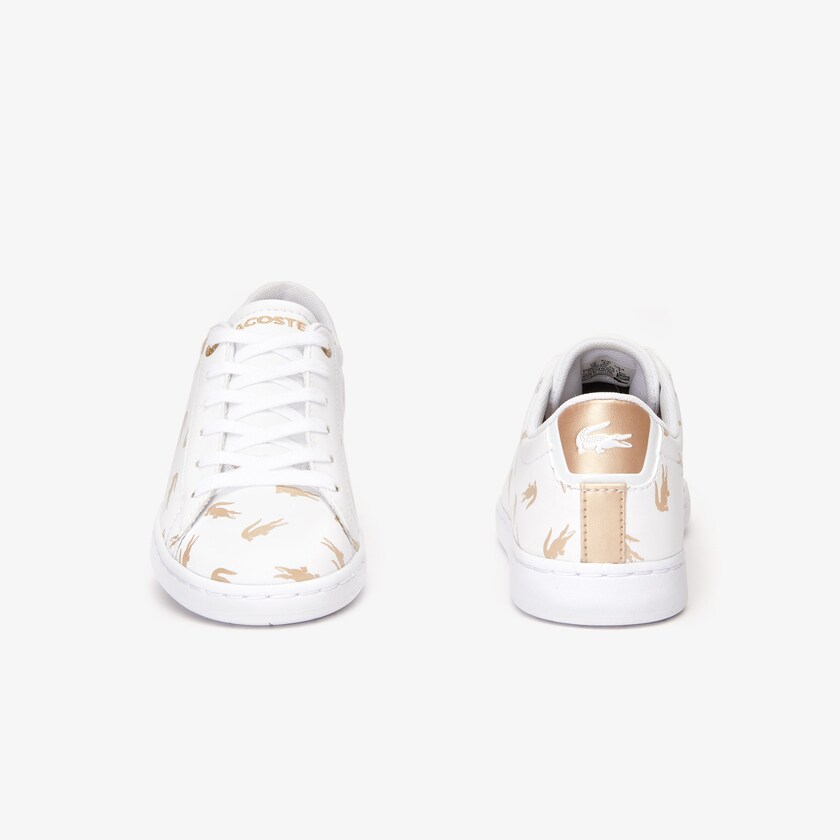 Sapatilhas Branco Douradas Criança Lacoste Carnaby Metallic Crocodile Sneaker WR5-75697M5