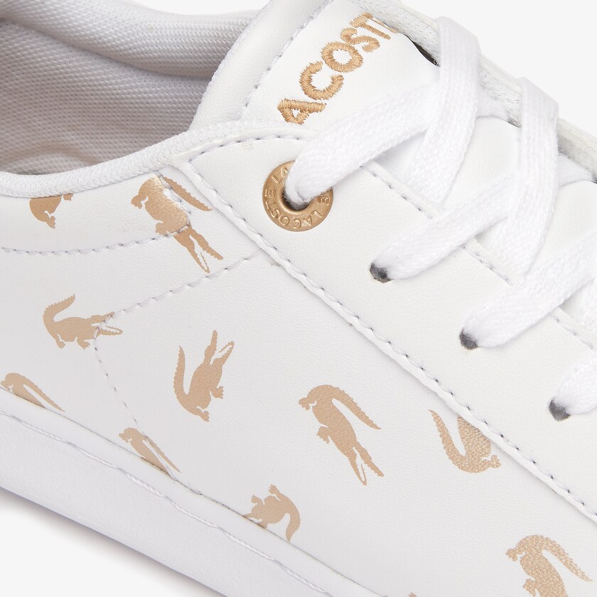 Sapatilhas Branco Douradas Criança Lacoste Carnaby Metallic Crocodile Sneaker WR5-75697M5