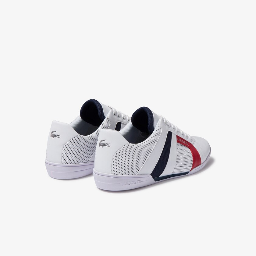 Sapatilhas Branco Azul Marinho Masculino Lacoste Chaymon Club Leather and Mesh VV9-93489J5