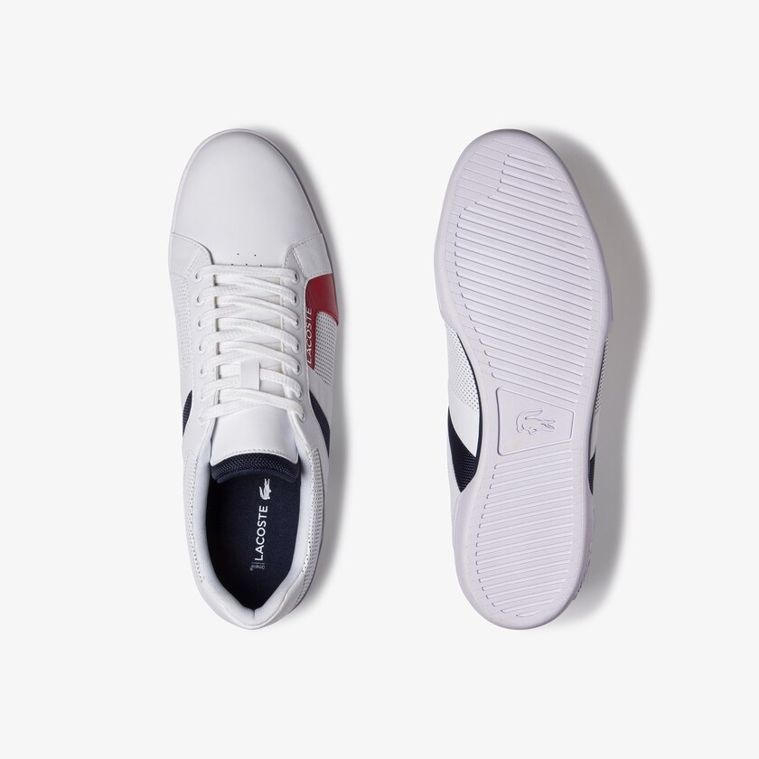 Sapatilhas Branco Azul Marinho Masculino Lacoste Chaymon Club Leather and Mesh VV9-93489J5