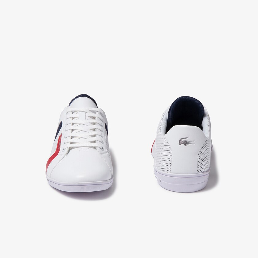 Sapatilhas Branco Azul Marinho Masculino Lacoste Chaymon Club Leather and Mesh VV9-93489J5