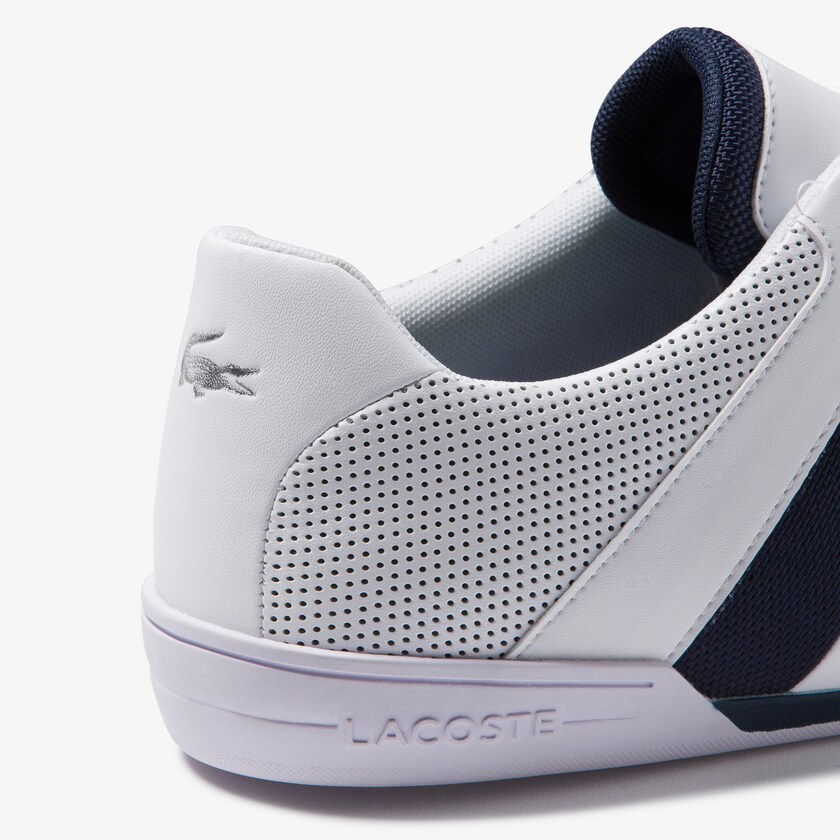 Sapatilhas Branco Azul Marinho Masculino Lacoste Chaymon Club Leather and Mesh VV9-93489J5
