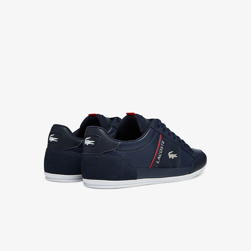 Sapatilhas Azul Marinho Branco Masculino Lacoste Chaymon Leather and Suede BU4-62116C1