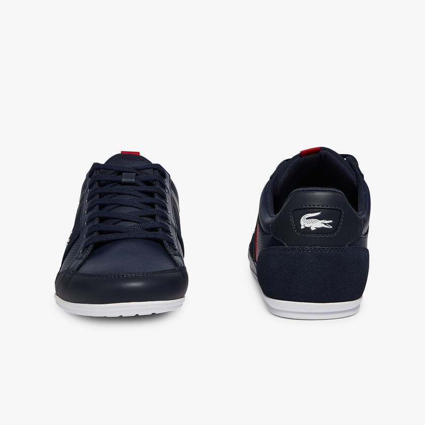 Sapatilhas Azul Marinho Branco Masculino Lacoste Chaymon Leather and Suede BU4-62116C1