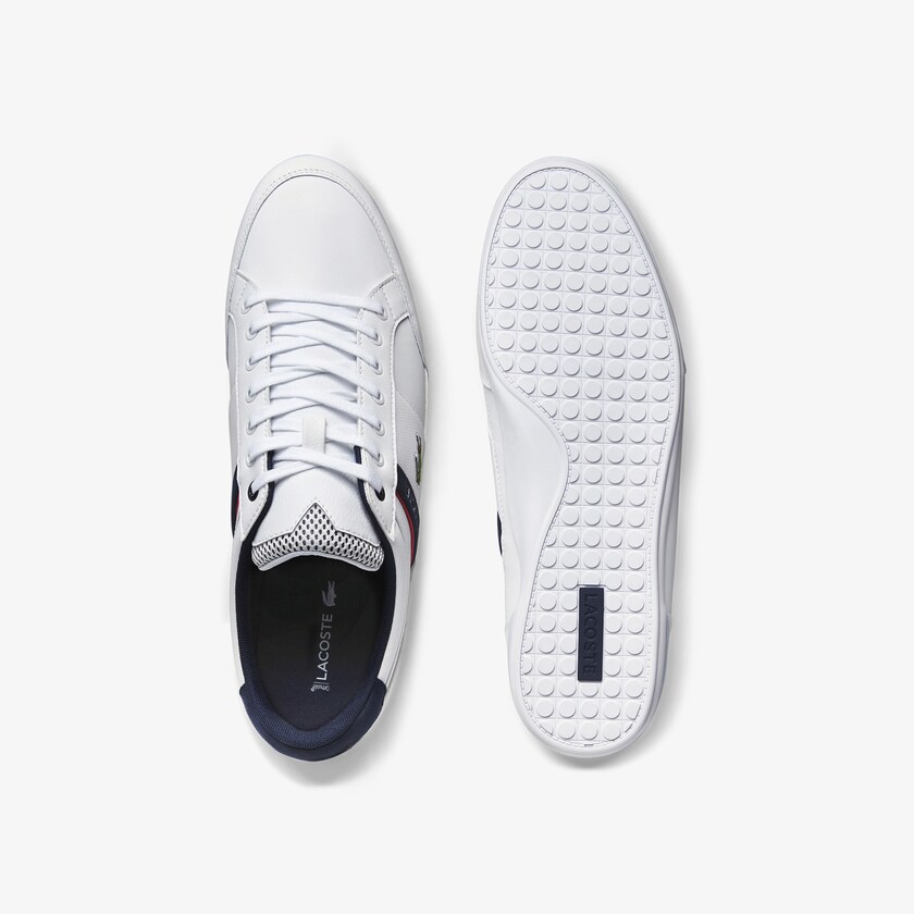 Sapatilhas Branco Bege Masculino Lacoste Chaymon Textile and Synthetic KV3-67406M5