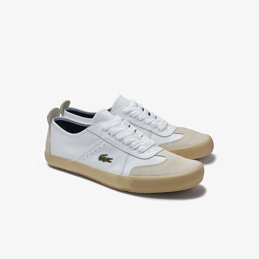 Sapatilhas Branco Branco Feminino Lacoste Contest Leather and Suede OY7-11571G9