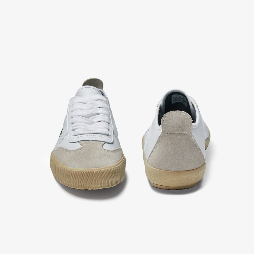 Sapatilhas Branco Branco Feminino Lacoste Contest Leather and Suede OY7-11571G9