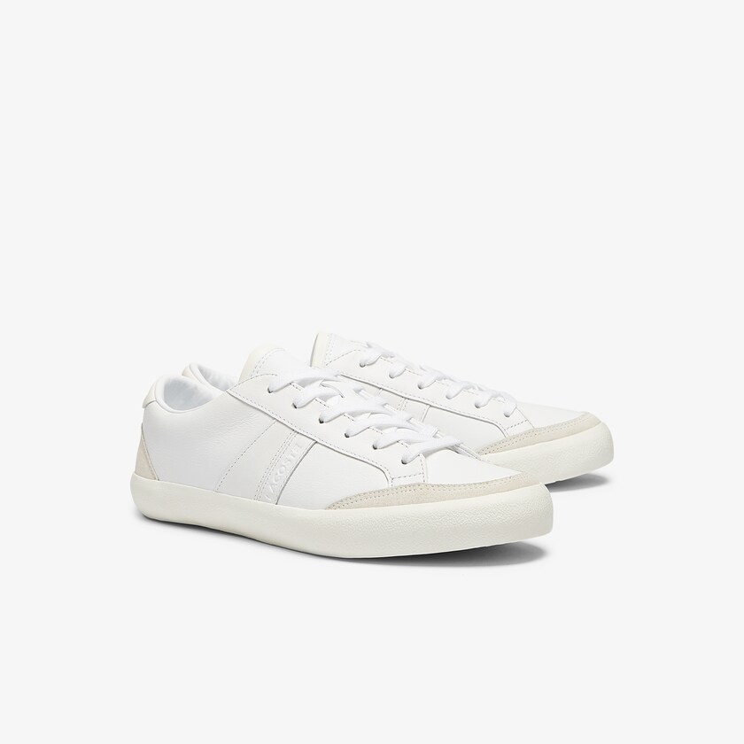 Sapatilhas Branco Cinzentas Feminino Lacoste Coupole Leather Textured BN1-09730K7