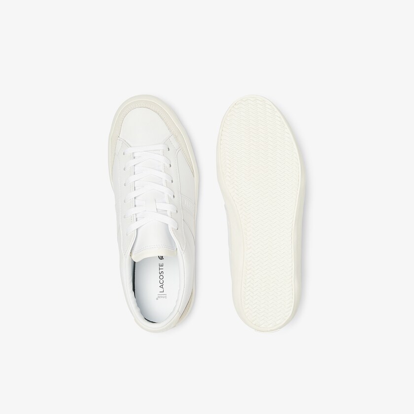 Sapatilhas Branco Cinzentas Feminino Lacoste Coupole Leather Textured BN1-09730K7