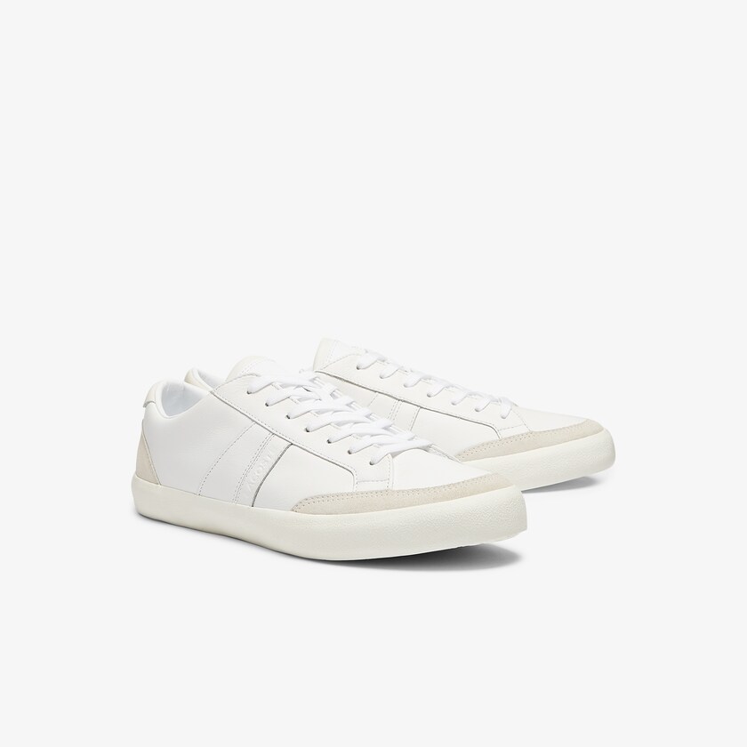 Sapatilhas Branco Cinzentas Masculino Lacoste Coupole Leather and Suede IT9-84788G1