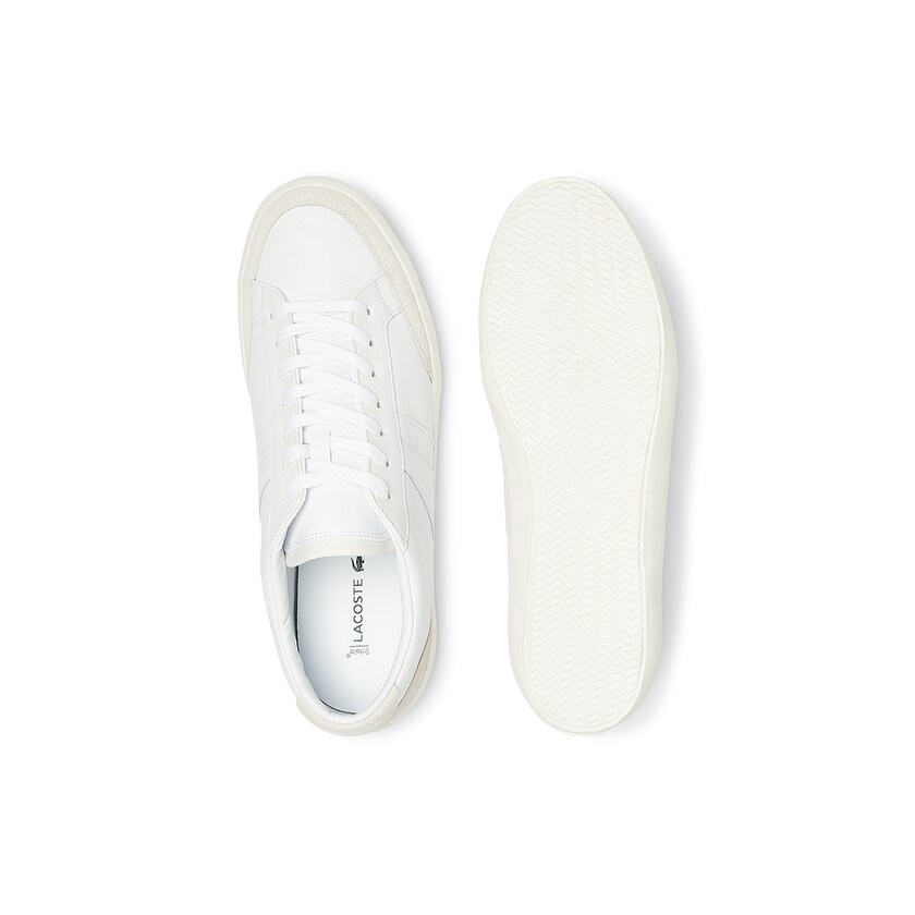 Sapatilhas Branco Cinzentas Masculino Lacoste Coupole Leather and Suede IT9-84788G1
