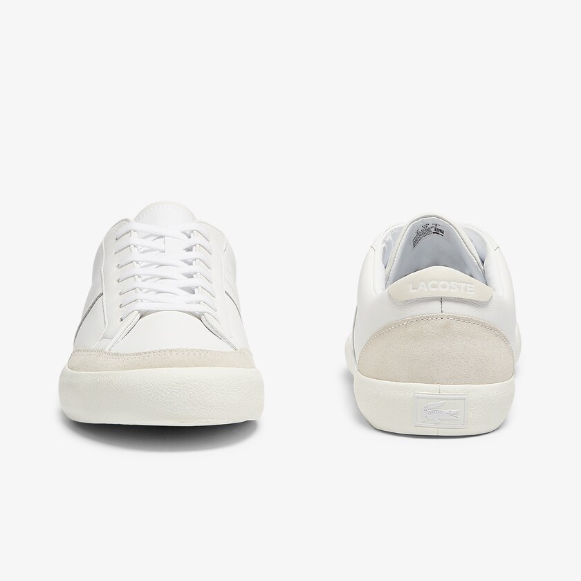 Sapatilhas Branco Cinzentas Masculino Lacoste Coupole Leather and Suede IT9-84788G1