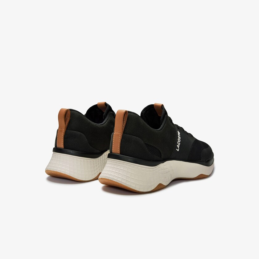 Sapatilhas Pretas Branco Masculino Lacoste Court-Drive Plus Colourblock Textile ZO6-51695B6