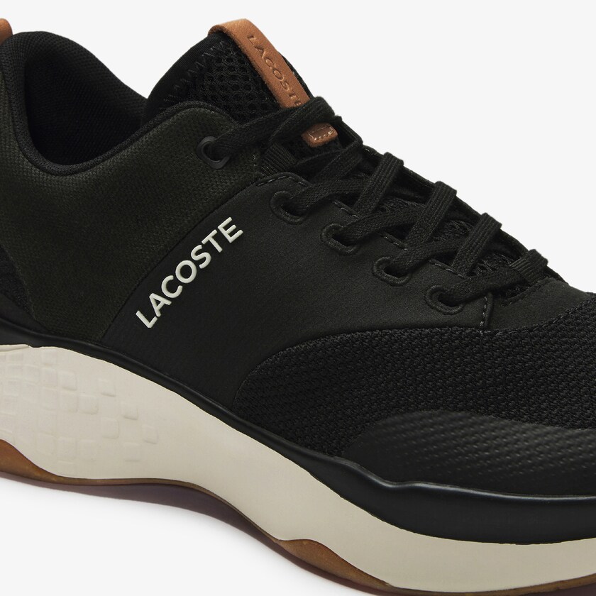 Sapatilhas Pretas Branco Masculino Lacoste Court-Drive Plus Colourblock Textile ZO6-51695B6