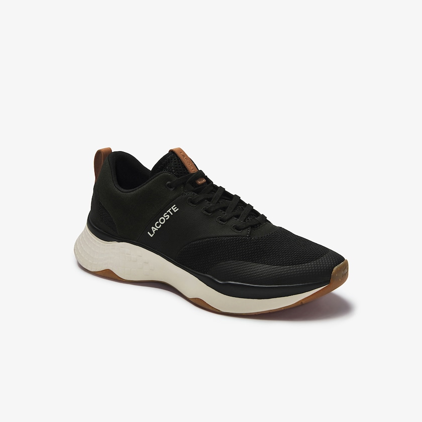 Sapatilhas Pretas Branco Masculino Lacoste Court-Drive Plus Colourblock Textile ZO6-51695B6