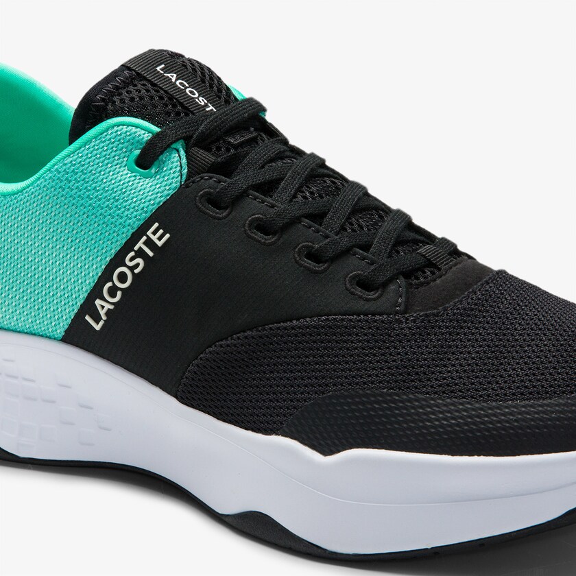 Sapatilhas Pretas Turquesa Masculino Lacoste Court-Drive Plus Textile SX2-42014K2