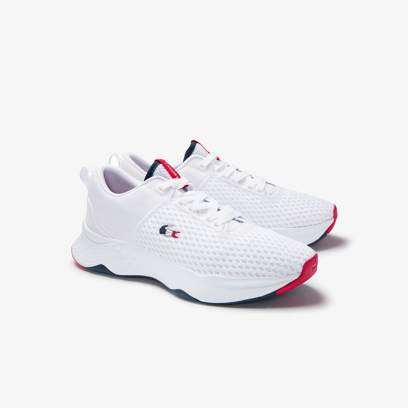 Sapatilhas Branco Azul Marinho Vermelhas Masculino Lacoste Court-Drive Textured Textile NW6-81278X8