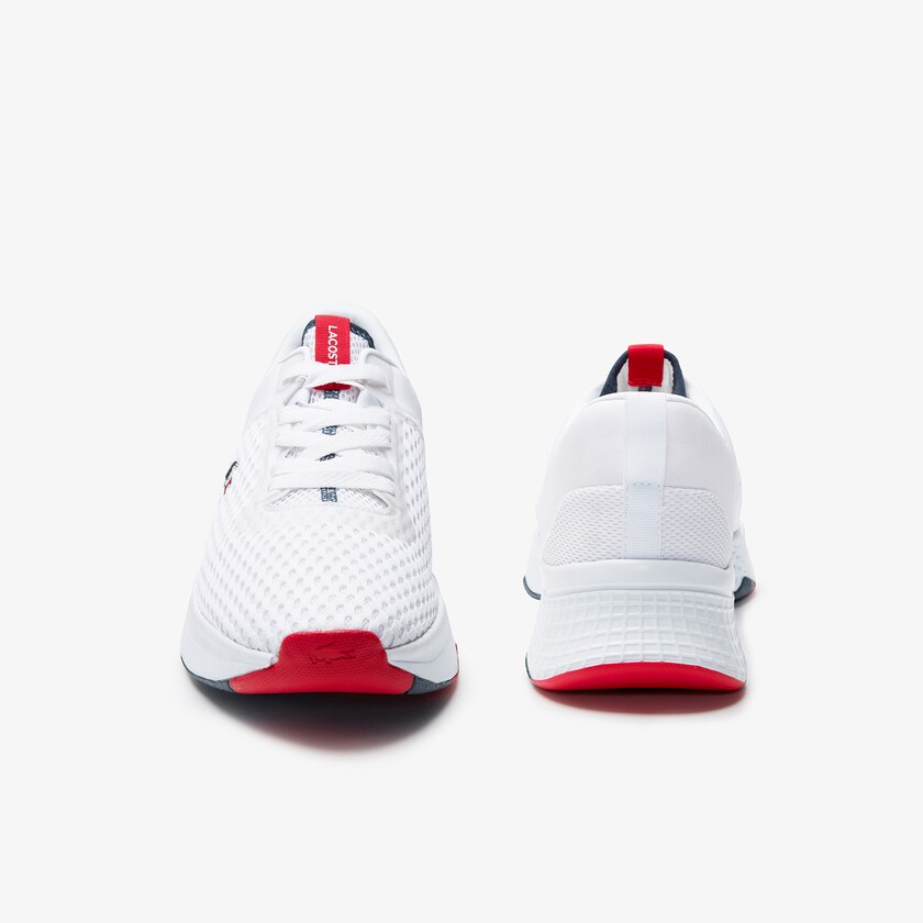 Sapatilhas Branco Azul Marinho Vermelhas Masculino Lacoste Court-Drive Textured Textile NW6-81278X8