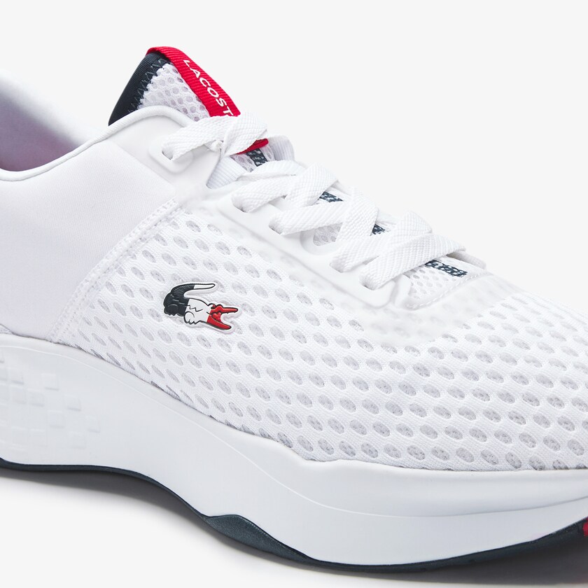 Sapatilhas Branco Azul Marinho Vermelhas Masculino Lacoste Court-Drive Textured Textile NW6-81278X8