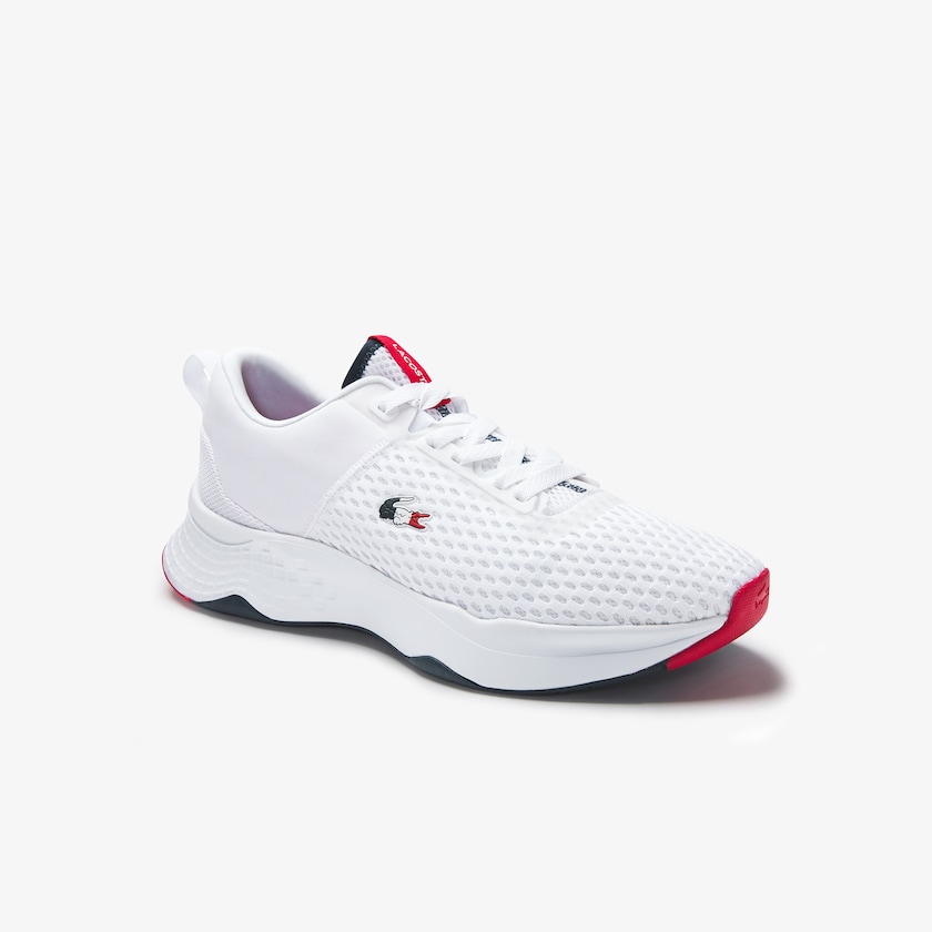 Sapatilhas Branco Azul Marinho Vermelhas Masculino Lacoste Court-Drive Textured Textile NW6-81278X8
