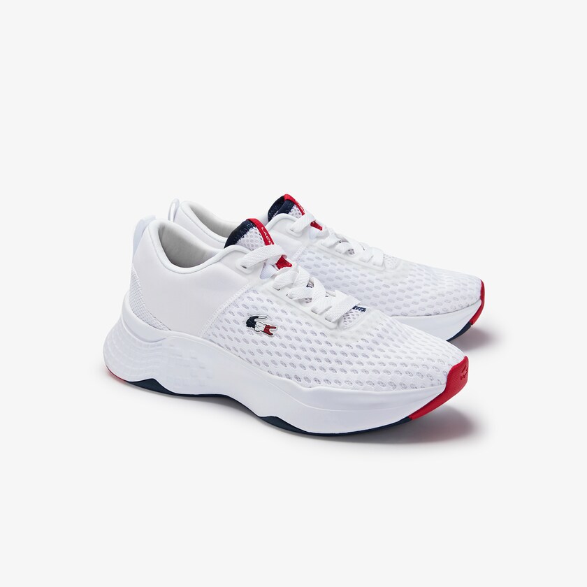 Sapatilhas Branco Azul Marinho Vermelhas Feminino Lacoste Court-Drive Tricolour Textile XL4-22912K5