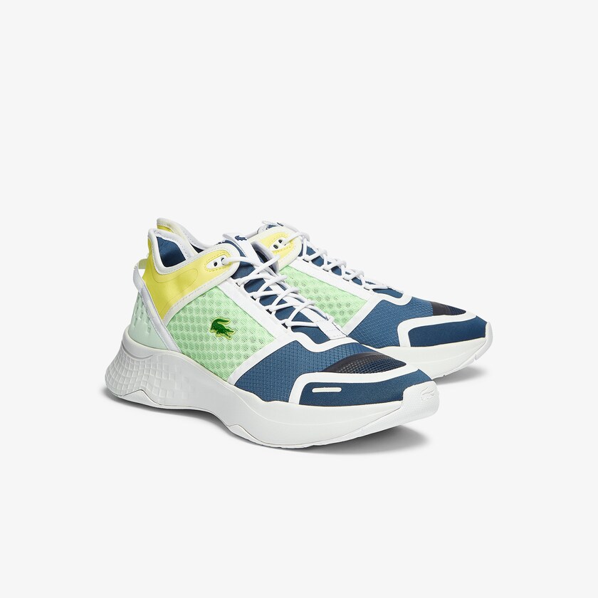Sapatilhas Azuis Escuro Branco Masculino Lacoste Court-Drive Vantage Citrus-Pop Textile HL1-51125F1