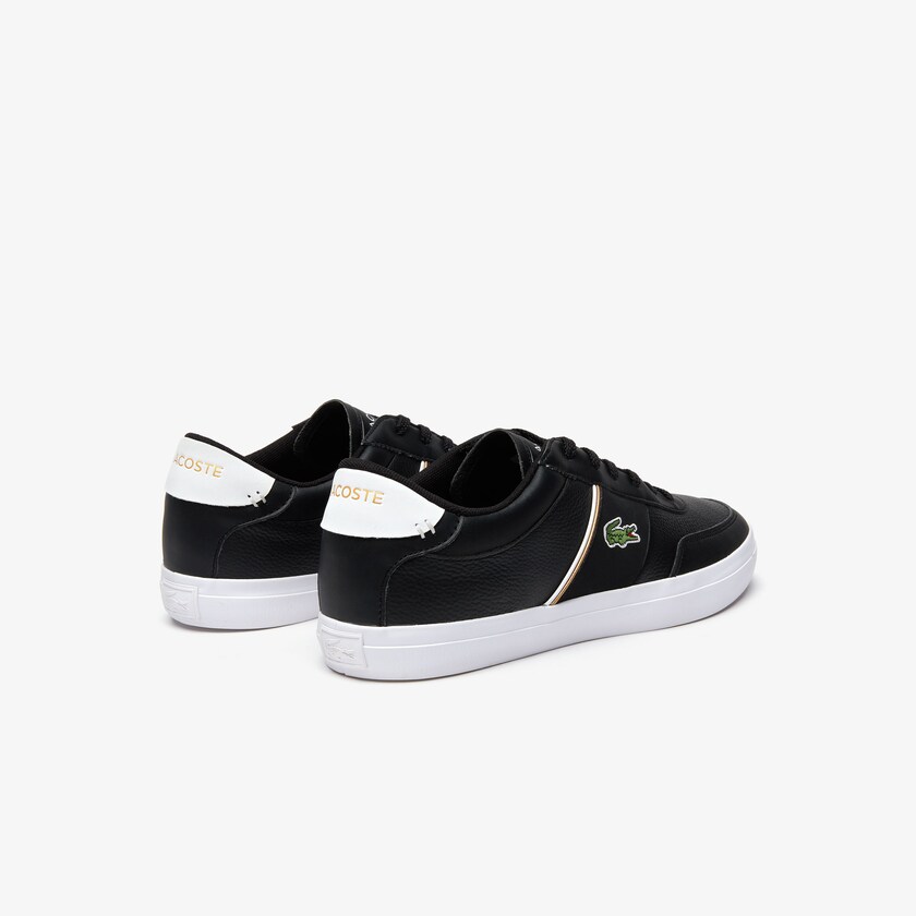 Sapatilhas Pretas Branco Masculino Lacoste Court-Master Tumbled Leather PV8-82138U9