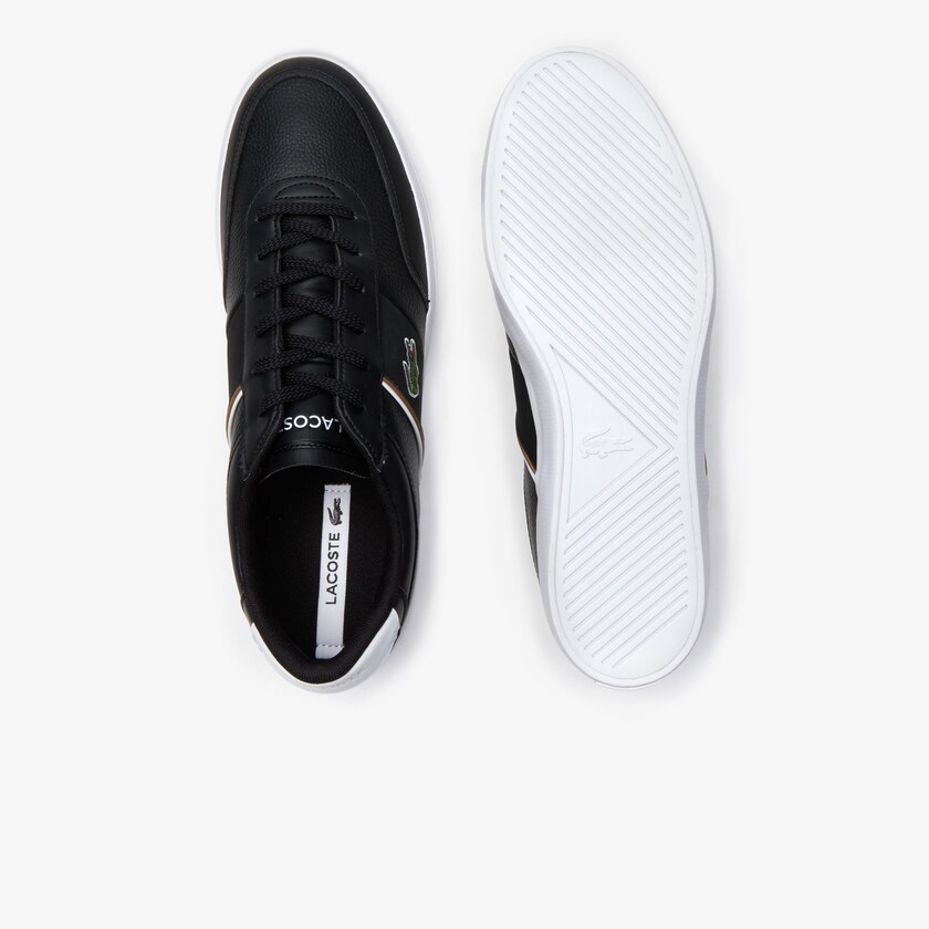 Sapatilhas Pretas Branco Masculino Lacoste Court-Master Tumbled Leather PV8-82138U9