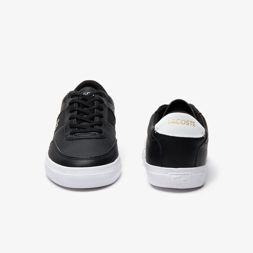 Sapatilhas Pretas Branco Masculino Lacoste Court-Master Tumbled Leather PV8-82138U9