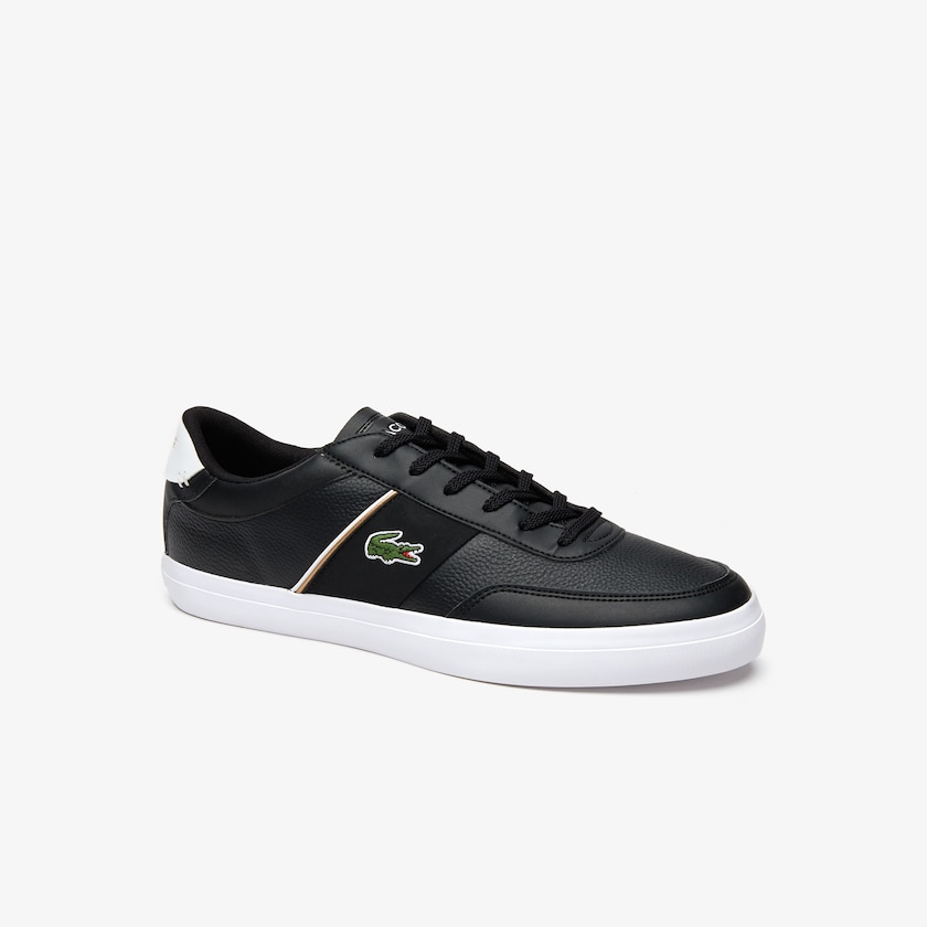 Sapatilhas Pretas Branco Masculino Lacoste Court-Master Tumbled Leather PV8-82138U9