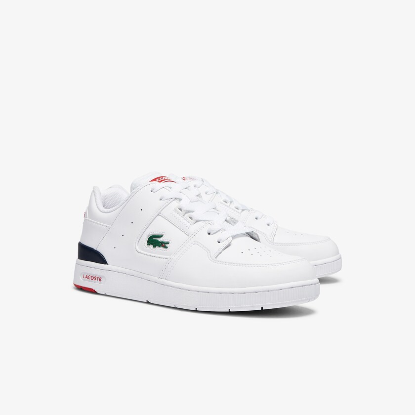 Sapatilhas Branco Azul Marinho Vermelhas Masculino Lacoste Court Cage Leather DI6-26622J8