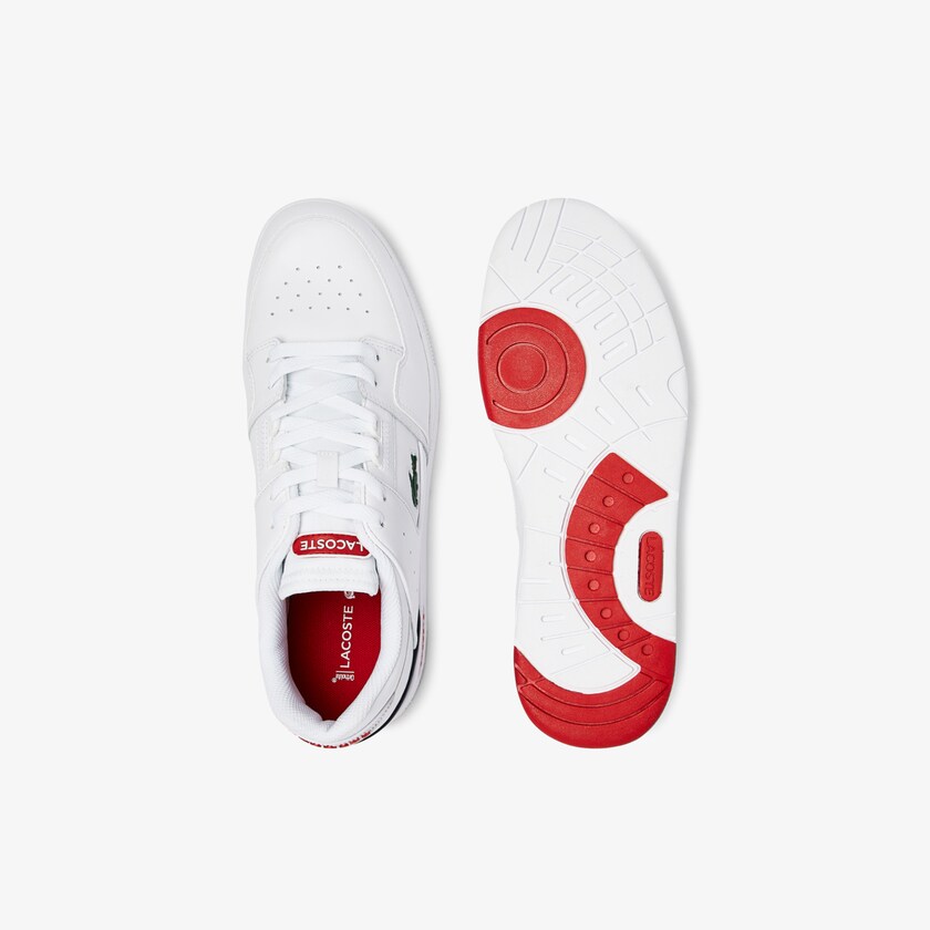 Sapatilhas Branco Azul Marinho Vermelhas Masculino Lacoste Court Cage Leather DI6-26622J8