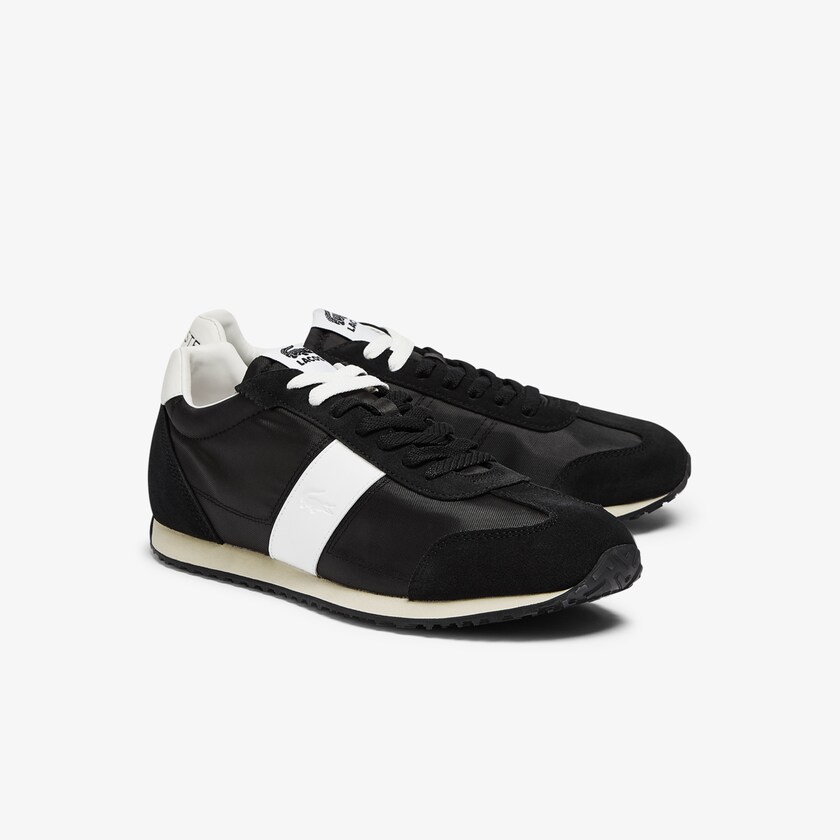 Sapatilhas Pretas Cinzentas Masculino Lacoste Court Pace Textile and Suede LL1-77107K9